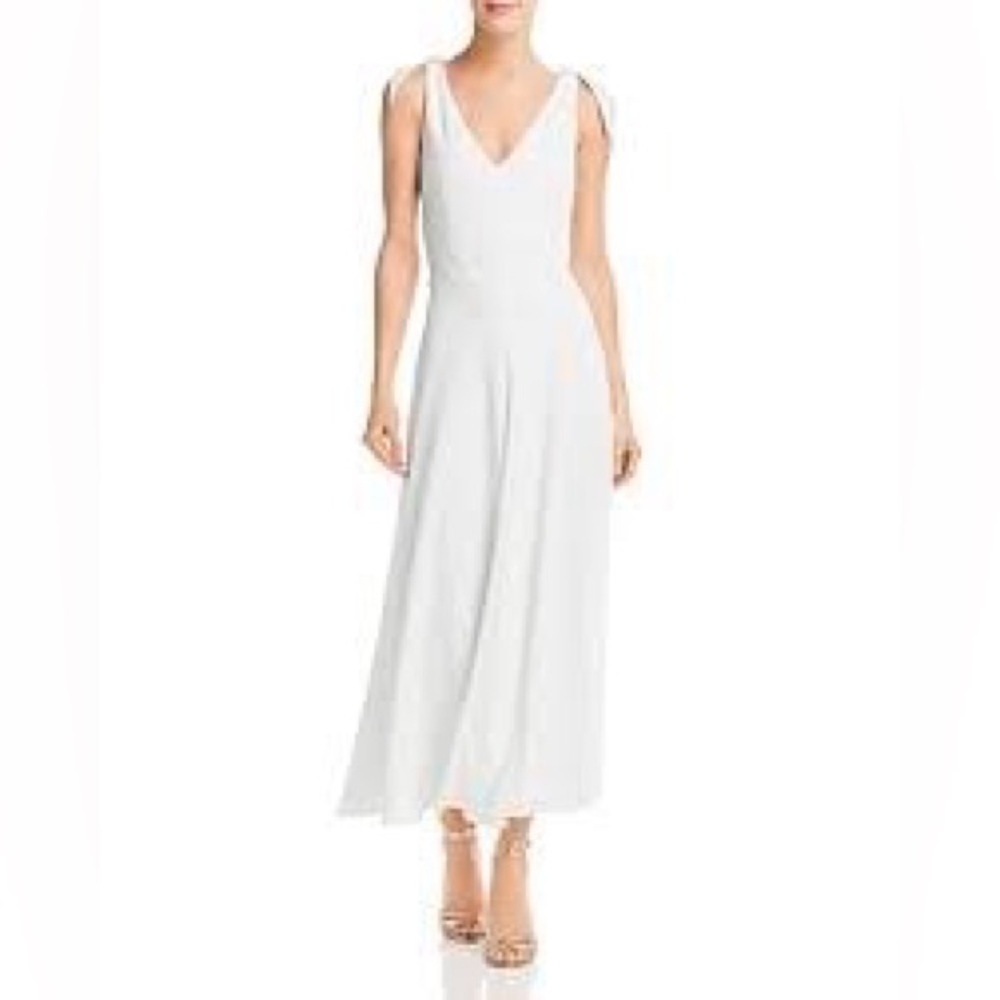 Betsey Johnson Crepe Georgette Midi Dress in Vanilla Frosting
